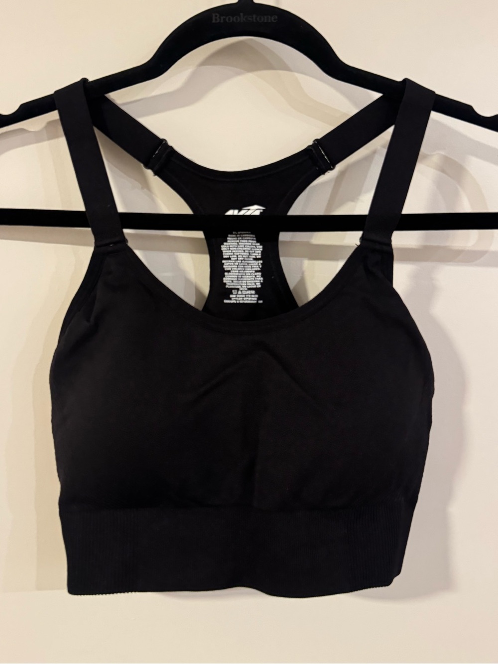 AVIA Black Seamless Racerback Sports Bra
